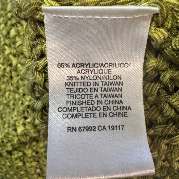 Sigrid Olsen Sport Womens Size Large Avocado  Green Loose Knit Sweater - Picture 7 of 8